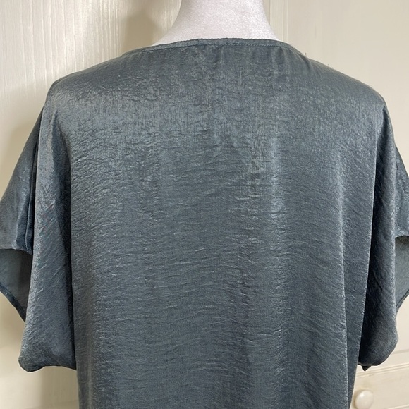 Show me your MuMu Womens Grey Mae Mu Tunic V-Neck Short Sleeve Top Size Large - Picture 5 of 10